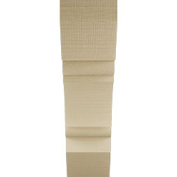 Ekena Millwork - BKTUR055X20X20OLY06RCPR - Timberthane Faux Wood Olympic Style Bracket, Slat Ends, 5 1/2"W x 20"D x 20"H, Primed Tan