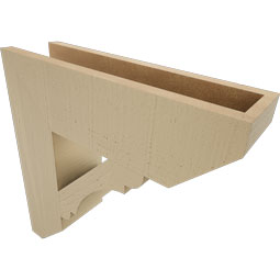 Ekena Millwork - BKTUR055X20X20OLY06RCPR - Timberthane Faux Wood Olympic Style Bracket, Slat Ends, 5 1/2"W x 20"D x 20"H, Primed Tan
