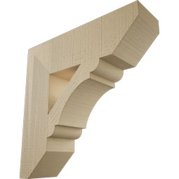 Ekena Millwork - BKTUR055X20X20OLY06RCPR - Timberthane Faux Wood Olympic Style Bracket, Slat Ends, 5 1/2"W x 20"D x 20"H, Primed Tan