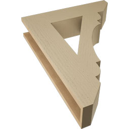 Ekena Millwork - BKTUR055X24X32OLY06RCPR - Timberthane Faux Wood Olympic Style Bracket, Slat Ends, 5 1/2"W x 24"D x 32"H, Primed Tan