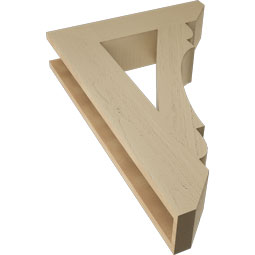 Ekena Millwork - BKTUR055X24X36OLY06RCPR - Timberthane Faux Wood Olympic Style Bracket, Slat Ends, 5 1/2"W x 24"D x 36"H, Primed Tan