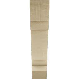 Ekena Millwork - BKTUR055X26X26OLY06RCPR - Timberthane Faux Wood Olympic Style Bracket, Slat Ends, 5 1/2"W x 26"D x 26"H, Primed Tan