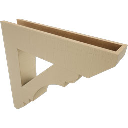 Ekena Millwork - BKTUR055X28X28OLY06RCPR - Timberthane Faux Wood Olympic Style Bracket, Slat Ends, 5 1/2"W x 28"D x 28"H, Primed Tan