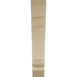 Ekena Millwork - BKTUR055X28X32OLY06RCPR - Timberthane Faux Wood Olympic Style Bracket, Slat Ends, 5 1/2"W x 28"D x 32"H, Primed Tan