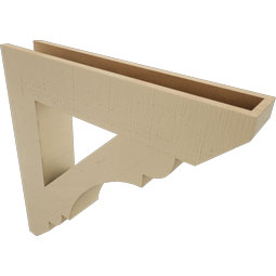 Ekena Millwork - BKTUR055X30X30OLY06RCPR - Timberthane Faux Wood Olympic Style Bracket, Slat Ends, 5 1/2"W x 30"D x 30"H, Primed Tan