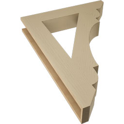 Ekena Millwork - BKTUR055X32X44OLY06RCPR - Timberthane Faux Wood Olympic Style Bracket, Slat Ends, 5 1/2"W x 32"D x 44"H, Primed Tan