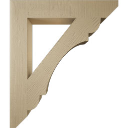 Ekena Millwork - BKTUR055X34X40OLY06RCPR - Timberthane Faux Wood Olympic Style Bracket, Slat Ends, 5 1/2"W x 34"D x 40"H, Primed Tan