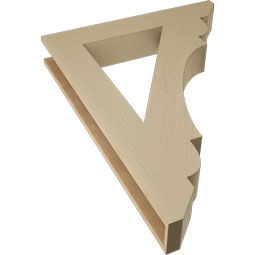 Ekena Millwork - BKTUR055X34X46OLY06RCPR - Timberthane Faux Wood Olympic Style Bracket, Slat Ends, 5 1/2"W x 34"D x 46"H, Primed Tan