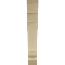 Ekena Millwork - BKTUR055X36X36OLY06RCPR - Timberthane Faux Wood Olympic Style Bracket, Slat Ends, 5 1/2"W x 36"D x 36"H, Primed Tan