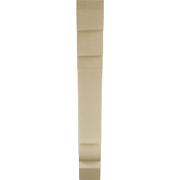 Ekena Millwork - BKTUR055X36X42OLY06RCPR - Timberthane Faux Wood Olympic Style Bracket, Slat Ends, 5 1/2"W x 36"D x 42"H, Primed Tan