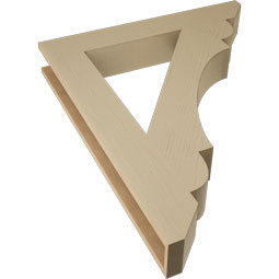 Ekena Millwork - BKTUR055X36X44OLY06RCPR - Timberthane Faux Wood Olympic Style Bracket, Slat Ends, 5 1/2"W x 36"D x 44"H, Primed Tan