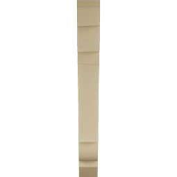 Ekena Millwork - BKTUR055X36X48OLY06RCPR - Timberthane Faux Wood Olympic Style Bracket, Slat Ends, 5 1/2"W x 36"D x 48"H, Primed Tan