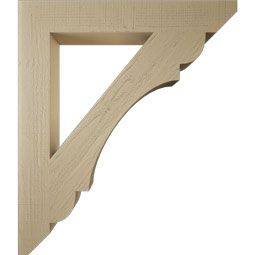 Ekena Millwork - BKTUR055X38X44OLY06RCPR - Timberthane Faux Wood Olympic Style Bracket, Slat Ends, 5 1/2"W x 38"D x 44"H, Primed Tan