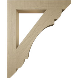 Ekena Millwork - BKTUR055X38X46OLY06RCPR - Timberthane Faux Wood Olympic Style Bracket, Slat Ends, 5 1/2"W x 38"D x 46"H, Primed Tan