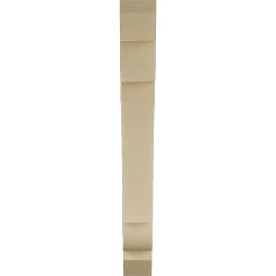 Ekena Millwork - BKTUR055X40X48OLY06RCPR - Timberthane Faux Wood Olympic Style Bracket, Slat Ends, 5 1/2"W x 40"D x 48"H, Primed Tan
