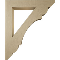 Ekena Millwork - BKTUR055X40X48OLY06RCPR - Timberthane Faux Wood Olympic Style Bracket, Slat Ends, 5 1/2"W x 40"D x 48"H, Primed Tan