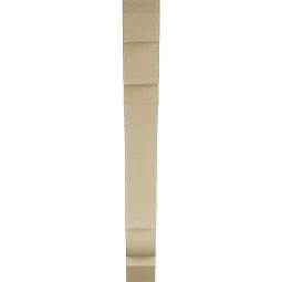 Ekena Millwork - BKTUR055X42X48OLY06RCPR - Timberthane Faux Wood Olympic Style Bracket, Slat Ends, 5 1/2"W x 42"D x 48"H, Primed Tan