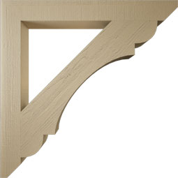 Ekena Millwork - BKTUR055X48X48OLY06RCPR - Timberthane Faux Wood Olympic Style Bracket, Slat Ends, 5 1/2"W x 48"D x 48"H, Primed Tan