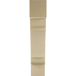 Ekena Millwork - BKTUR035X14X18OLY05RCPR - Timberthane Faux Wood Olympic Style Bracket, Block Ends, 3 1/2"W x 14"D x 18"H, Primed Tan