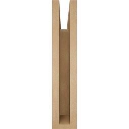 Ekena Millwork - BKTUR035X14X18OLY05RCPR - Timberthane Faux Wood Olympic Style Bracket, Block Ends, 3 1/2"W x 14"D x 18"H, Primed Tan