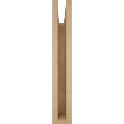 Ekena Millwork - BKTUR035X14X22OLY05RCPR - Timberthane Faux Wood Olympic Style Bracket, Block Ends, 3 1/2"W x 14"D x 22"H, Primed Tan