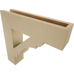 Ekena Millwork - BKTUROLY44 - Timberthane Rough Cedar Faux Wood Olympic Block Bracket