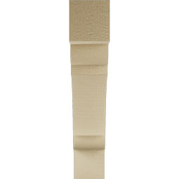 Ekena Millwork - BKTUR035X18X18OLY05RCPR - Timberthane Faux Wood Olympic Style Bracket, Block Ends, 3 1/2"W x 18"D x 18"H, Primed Tan