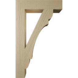 Ekena Millwork - BKTUR035X18X30OLY05RCPR - Timberthane Faux Wood Olympic Style Bracket, Block Ends, 3 1/2"W x 18"D x 30"H, Primed Tan
