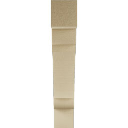 Ekena Millwork - BKTUR035X20X20OLY05RCPR - Timberthane Faux Wood Olympic Style Bracket, Block Ends, 3 1/2"W x 20"D x 20"H, Primed Tan