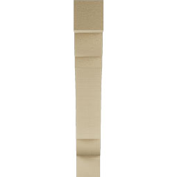 Ekena Millwork - BKTUR035X20X24OLY05RCPR - Timberthane Faux Wood Olympic Style Bracket, Block Ends, 3 1/2"W x 20"D x 24"H, Primed Tan