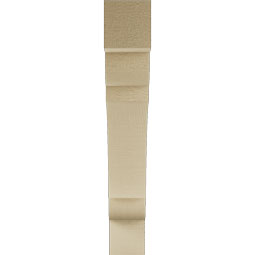 Ekena Millwork - BKTUR035X22X22OLY05RCPR - Timberthane Faux Wood Olympic Style Bracket, Block Ends, 3 1/2"W x 22"D x 22"H, Primed Tan