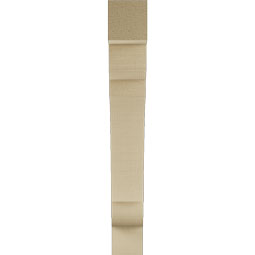 Ekena Millwork - BKTUR035X22X26OLY05RCPR - Timberthane Faux Wood Olympic Style Bracket, Block Ends, 3 1/2"W x 22"D x 26"H, Primed Tan
