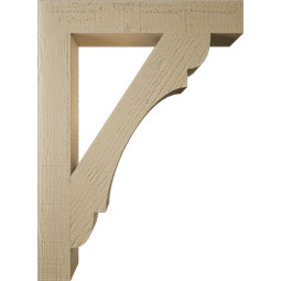 Ekena Millwork - BKTUR035X22X30OLY05RCPR - Timberthane Faux Wood Olympic Style Bracket, Block Ends, 3 1/2"W x 22"D x 30"H, Primed Tan