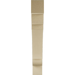 Ekena Millwork - BKTUR035X24X24OLY05RCPR - Timberthane Faux Wood Olympic Style Bracket, Block Ends, 3 1/2"W x 24"D x 24"H, Primed Tan