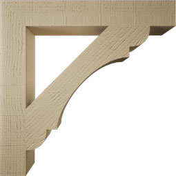 Ekena Millwork - BKTUR035X24X24OLY05RCPR - Timberthane Faux Wood Olympic Style Bracket, Block Ends, 3 1/2"W x 24"D x 24"H, Primed Tan
