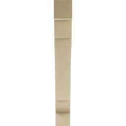 Ekena Millwork - BKTUR035X24X28OLY05RCPR - Timberthane Faux Wood Olympic Style Bracket, Block Ends, 3 1/2"W x 24"D x 28"H, Primed Tan