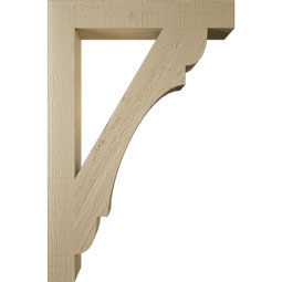 Ekena Millwork - BKTUR035X24X36OLY05RCPR - Timberthane Faux Wood Olympic Style Bracket, Block Ends, 3 1/2"W x 24"D x 36"H, Primed Tan