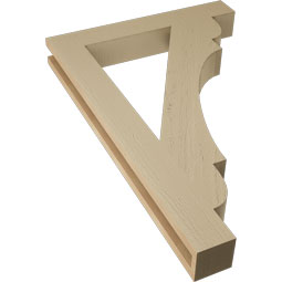 Ekena Millwork - BKTUR035X24X36OLY05RCPR - Timberthane Faux Wood Olympic Style Bracket, Block Ends, 3 1/2"W x 24"D x 36"H, Primed Tan