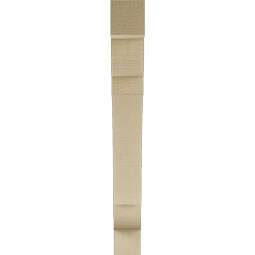 Ekena Millwork - BKTUR035X26X30OLY05RCPR - Timberthane Faux Wood Olympic Style Bracket, Block Ends, 3 1/2"W x 26"D x 30"H, Primed Tan