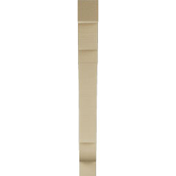 Ekena Millwork - BKTUR035X26X34OLY05RCPR - Timberthane Faux Wood Olympic Style Bracket, Block Ends, 3 1/2"W x 26"D x 34"H, Primed Tan
