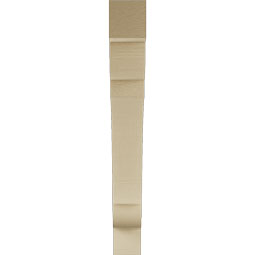 Ekena Millwork - BKTUR035X28X28OLY05RCPR - Timberthane Faux Wood Olympic Style Bracket, Block Ends, 3 1/2"W x 28"D x 28"H, Primed Tan