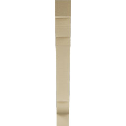 Ekena Millwork - BKTUR035X28X32OLY05RCPR - Timberthane Faux Wood Olympic Style Bracket, Block Ends, 3 1/2"W x 28"D x 32"H, Primed Tan