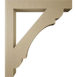 Ekena Millwork - BKTUR035X28X32OLY05RCPR - Timberthane Faux Wood Olympic Style Bracket, Block Ends, 3 1/2"W x 28"D x 32"H, Primed Tan