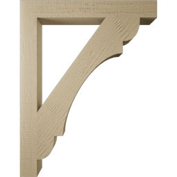 Ekena Millwork - BKTUR035X28X36OLY05RCPR - Timberthane Faux Wood Olympic Style Bracket, Block Ends, 3 1/2"W x 28"D x 36"H, Primed Tan
