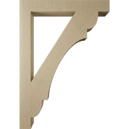 Ekena Millwork - BKTUR035X28X40OLY05RCPR - Timberthane Faux Wood Olympic Style Bracket, Block Ends, 3 1/2"W x 28"D x 40"H, Primed Tan
