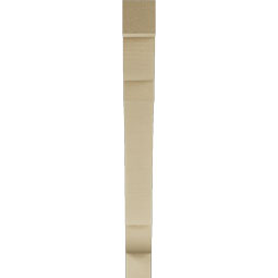 Ekena Millwork - BKTUR035X30X34OLY05RCPR - Timberthane Faux Wood Olympic Style Bracket, Block Ends, 3 1/2"W x 30"D x 34"H, Primed Tan
