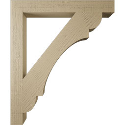 Ekena Millwork - BKTUR035X30X36OLY05RCPR - Timberthane Faux Wood Olympic Style Bracket, Block Ends, 3 1/2"W x 30"D x 36"H, Primed Tan