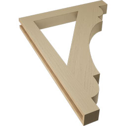 Ekena Millwork - BKTUR035X30X42OLY05RCPR - Timberthane Faux Wood Olympic Style Bracket, Block Ends, 3 1/2"W x 30"D x 42"H, Primed Tan