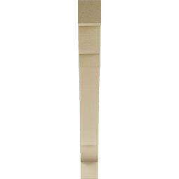 Ekena Millwork - BKTUR035X32X32OLY05RCPR - Timberthane Faux Wood Olympic Style Bracket, Block Ends, 3 1/2"W x 32"D x 32"H, Primed Tan