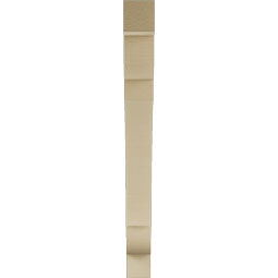 Ekena Millwork - BKTUR035X32X36OLY05RCPR - Timberthane Faux Wood Olympic Style Bracket, Block Ends, 3 1/2"W x 32"D x 36"H, Primed Tan
